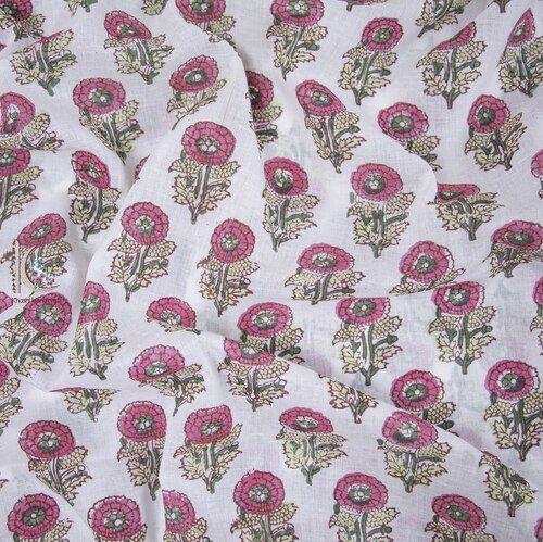 PINK FLOWER DESIGN COTTON FABRIC