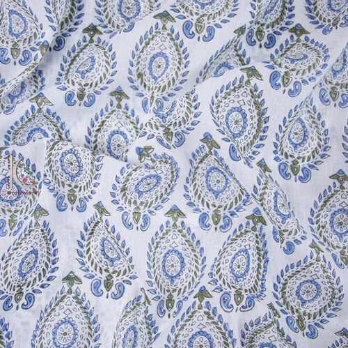 BEAUTIFUL HAND BUTA BLOCK PRINTED U8NSTICHED  FABRIC