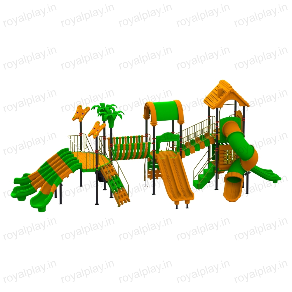 Children Multi Play Station  With Spiral Slide Four Unit Royal Maps 07