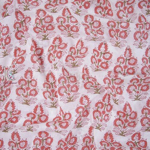 RED COTTON PRINTED FABRIC