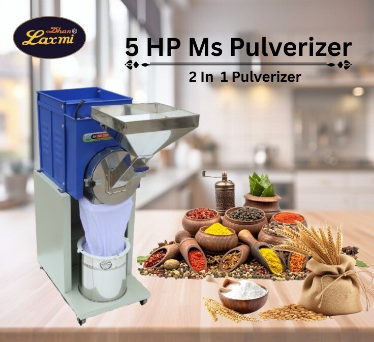 5 Hp High Efficiency Double Chamber Pulverizer - Color: Blue & White