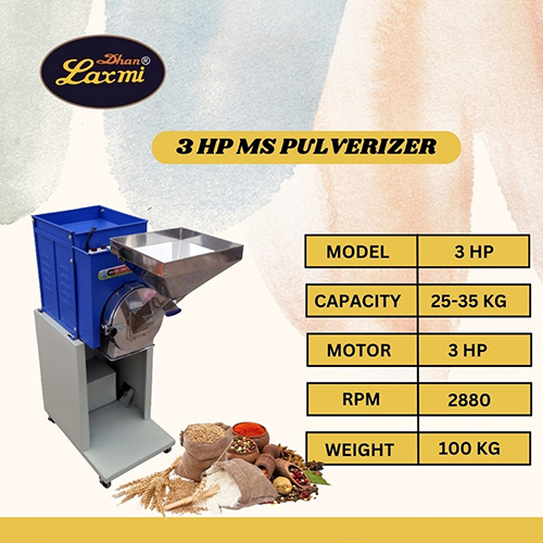 Double Chamber 3 Hp Ms Pulverizer - Capacity: 25-35 Kg/Hr