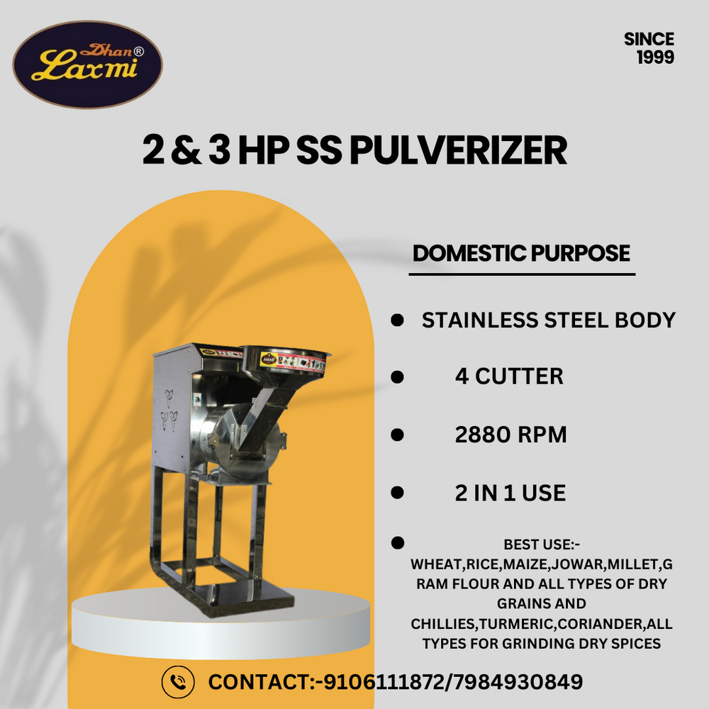 Silver 3 Hp Ss Pulverizer Machine