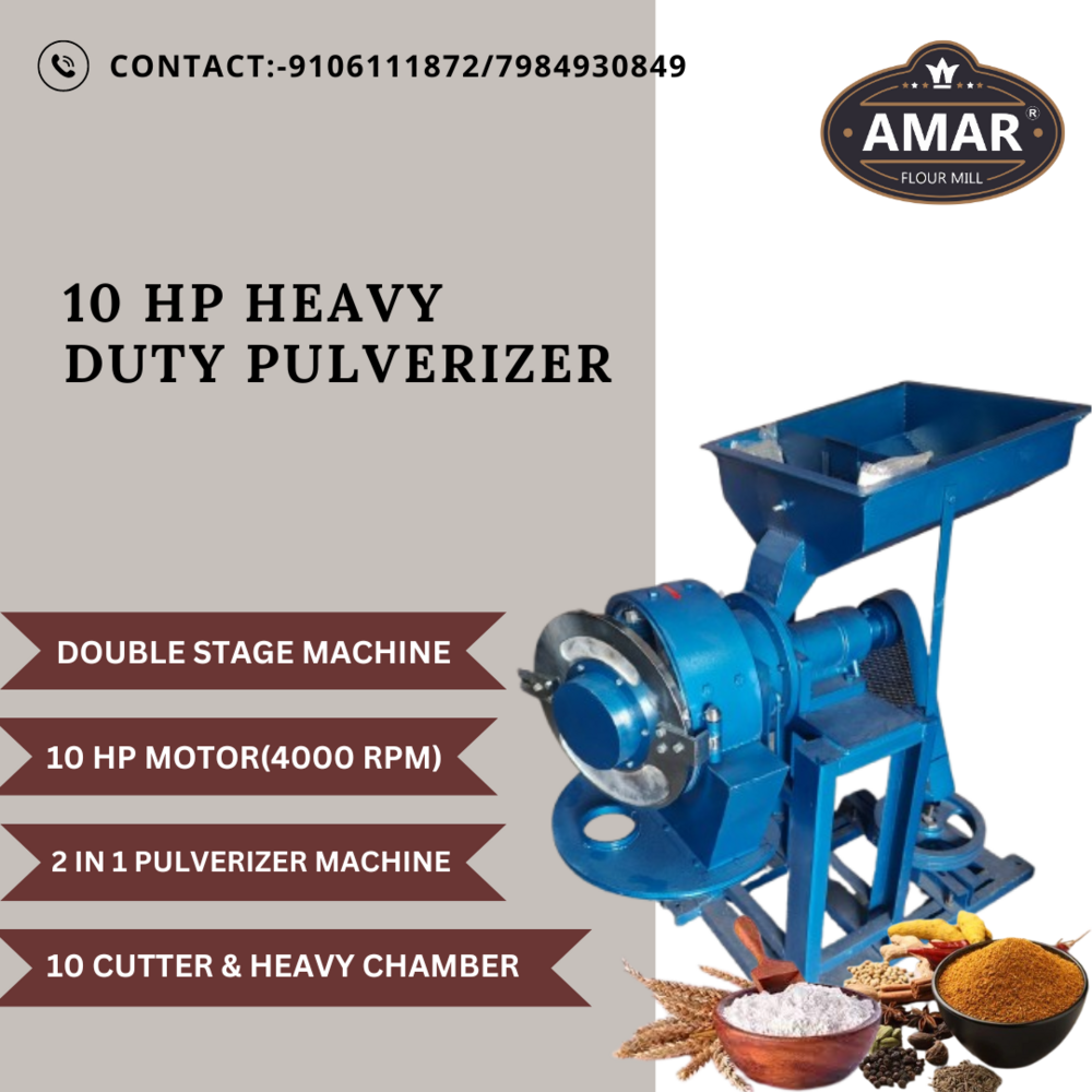 Blue 10 Hp Commercial Double Stage Pulverizer