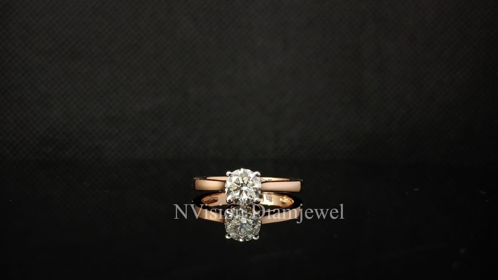 Rose Gold Natural Diamond Engagement Solitaire Ring