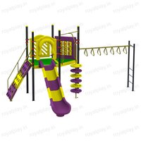 Outdoor Multi Playground Equipment's With Spiral Slide  Three Unit Royal Maps 12 For Schools