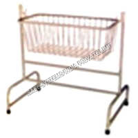 Baby Cradle With Stand - M.S. Tubular, 36x1Sx39 Inches | Pre-Treated, Epoxy Powder Coated, PVC Stumps, Wire Mesh Hanging Cradle