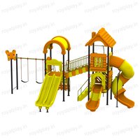 Children Outdoor Playground Equipment With Tunnel Spiral Slide Three Unit Royal Maps 13 For Schools