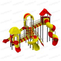 Children Outdoor Playground Equipment With Tunnel Spiral Slide Three Unit Royal Maps 13 For Schools