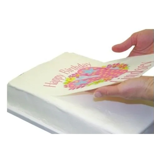 Edible Frosting Sheet - Paper Material Various Sizes Available White Color | Ideal for Industrial Use with High Quality Standards