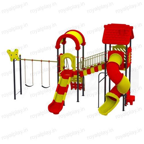 Outdoor Kids Playground Equipment's With Tunnel Spiral Slide Two Unit Royal Maps 18
