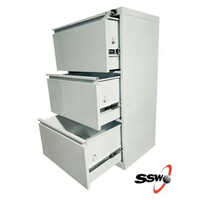 White Metal Pedestal Drawer Cabinet