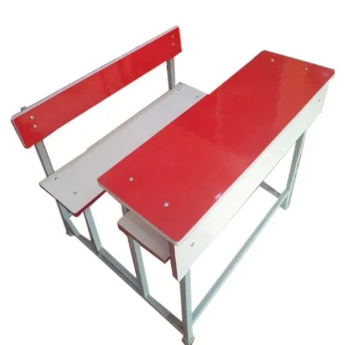 White And Red Mild Steel School Bench