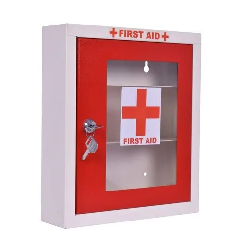 Red And Grey Metal First Aid Box