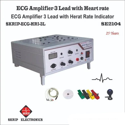 Ecg Amplifier 3 Lead Trainer With Heart Rate Indicator Lcd-Led Application: Industrial