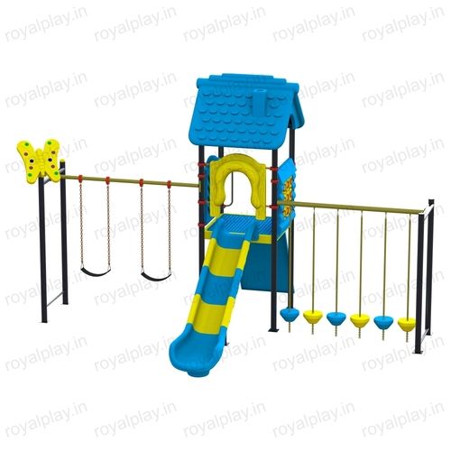 Outdoor Playground Multi Station With Swing And Slide Single Unit Royal Maps 31 - Material: Roto