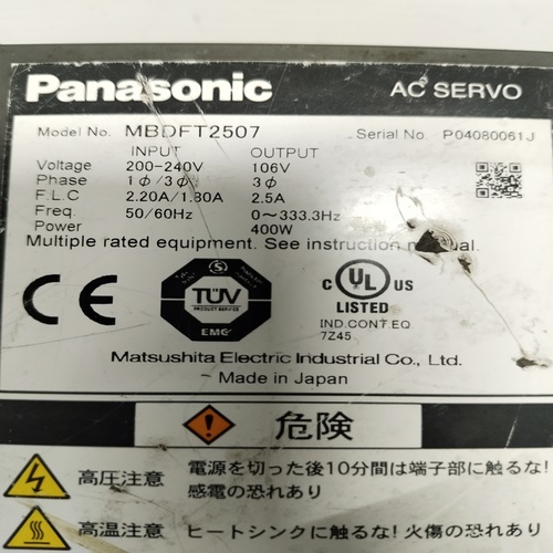 PANASONIC MBDFT2507 AC SERVO DRIVE