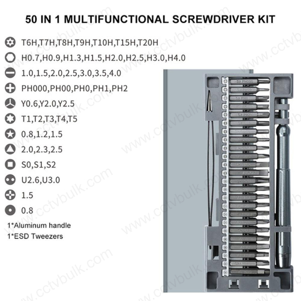 Screwdriver Tool Metal Magnetic Kit 50 In 1 Premium