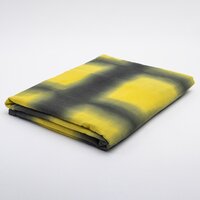 YELLOW AND BLACK TIE AND DYE COTTON FABRIC