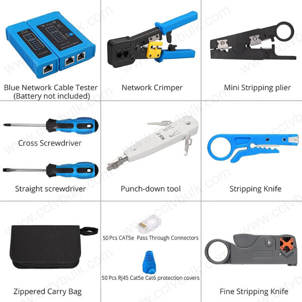 Rj45 Pass Through Network Tools Kit Certified