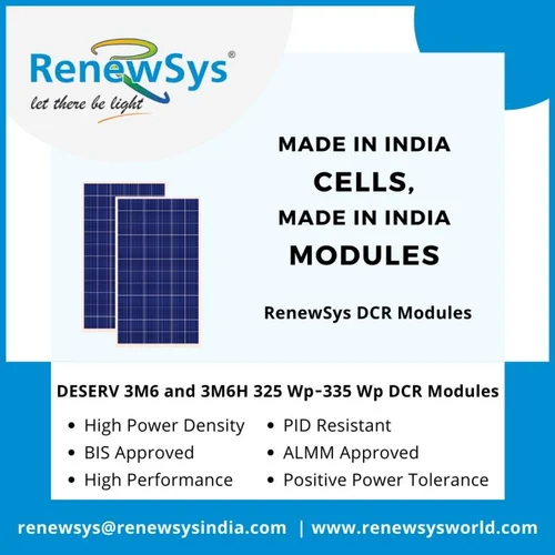 Renewsys Deserv 335 Wp DCR PV Solar Modules