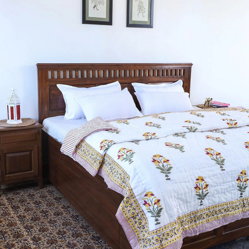 JAIPURI COTTON HANDMADE BED QUILT