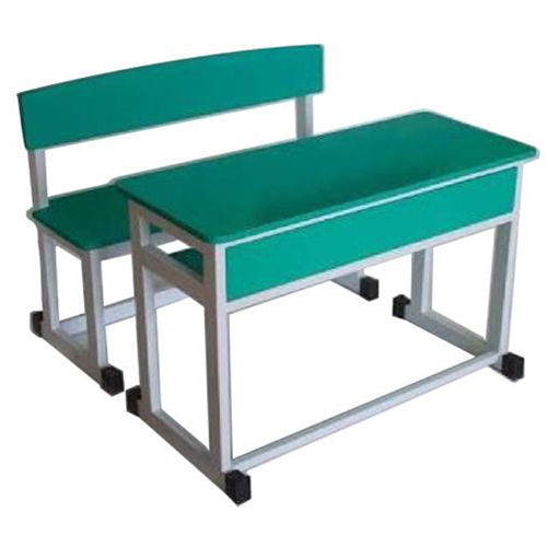 Dual Desk And Benches - Color: Green