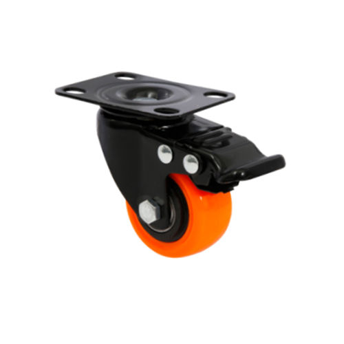 Powder Coated Orange Brake Caster Wheel