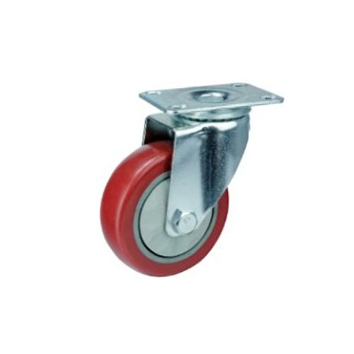 Powder Coated Single Ball Bearing Swivel Red Caster Wheel