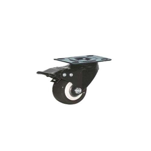 Powder Coated Pvc Brake Black Caster Wheel