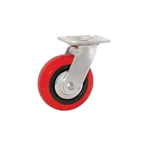 Powder Coated Swivel Red Caster Wheel