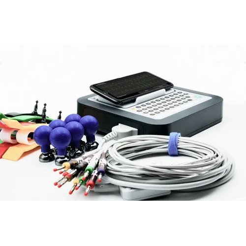 White And Black Vcardia - Clinical Grade 12 Channel Ecg Machine