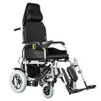 Electric Battery Evox Reclining Wheelchair - Steel Frame, Painted Finish | Detachable Armrest, Electric Driven Mode, Fixed Steel Foot Rest, Portable Design, Back Supporting Belt