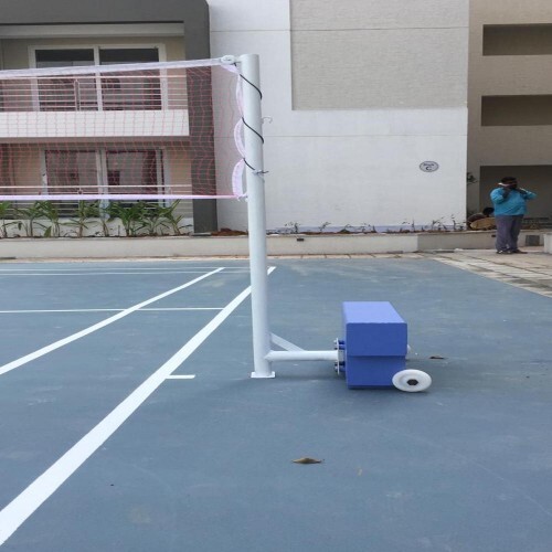 Mild Steel Badminton Poles Movable - Color: Blue