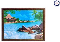 Photo Collage - 12x16 Inches Wooden Frame, Brown Acrylic Glass , Wall Mount Design