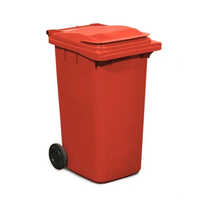 Red Plastic Wheeled Dustbin