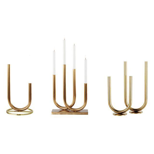 Brass Finish Designer Candle Holder
