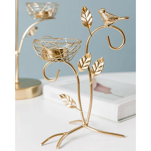 Gold Finish Candle Holder