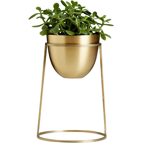 Gold Finish Modern Planter