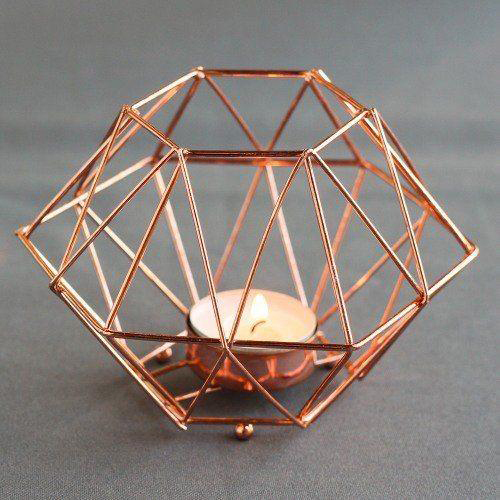 Wire Copper Finish Tea Light Votive