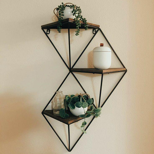 Modern Black Coated Wall Shelves