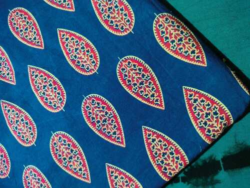 BLUE AJRAKH PRINT COTTON FABRIC'