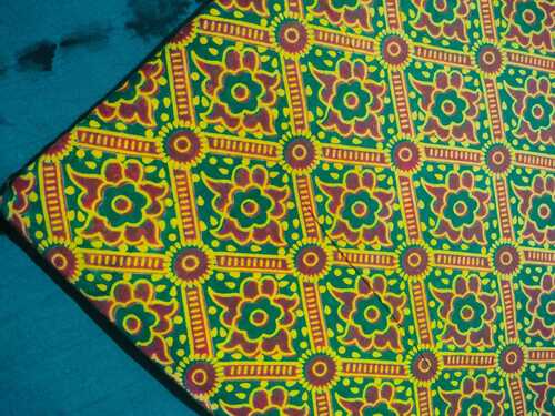 GREEN AJRAKH PRINT COTTON FABRIC