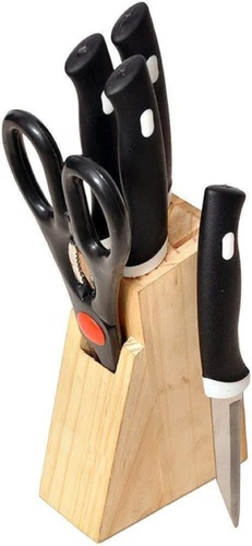 Kitchen Knife Set With Wooden Block And Scissors