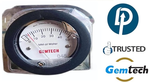 GEMTECH Instruments G2-5000-100MM Mini Differential Pressure Gauge 0-100 MM WC