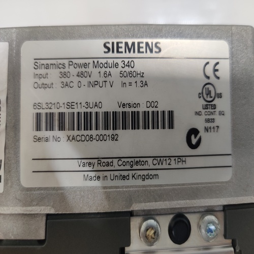 SIEMENS SINAMICS 6SL3210-1SE11-3UA0 CONVERTER POWER MODULE