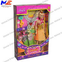 Girl Barbie Doll Set - Plastic Material, Multicolor Design | Ideal For Ages 5 Years, High-quality Craftsmanship And Appealing Aesthetics