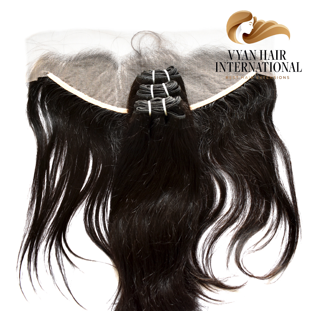 Unprocessed Natural Virgin Straight Weave Bundles With Closure Frontal Human Hair