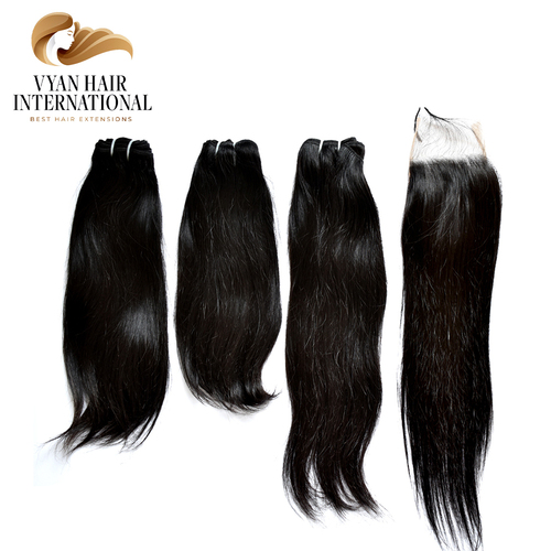 Raw Vietnamese Hair Bundles And Closure Closures And Bundles Wholesale Straight Human Hair Bundles In Stock