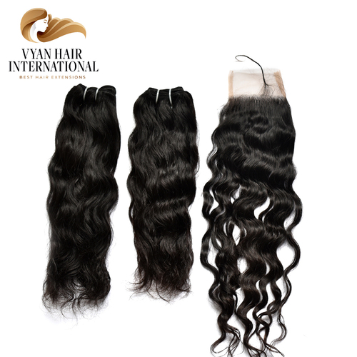 Wholesale Vendors 100% Brazilian Human Hair Extension Bundles With Lace Frontal Closure